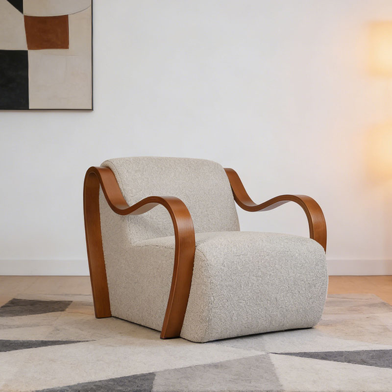 KARLA Accent Armchair Solid Wood Frame Lounge Design
