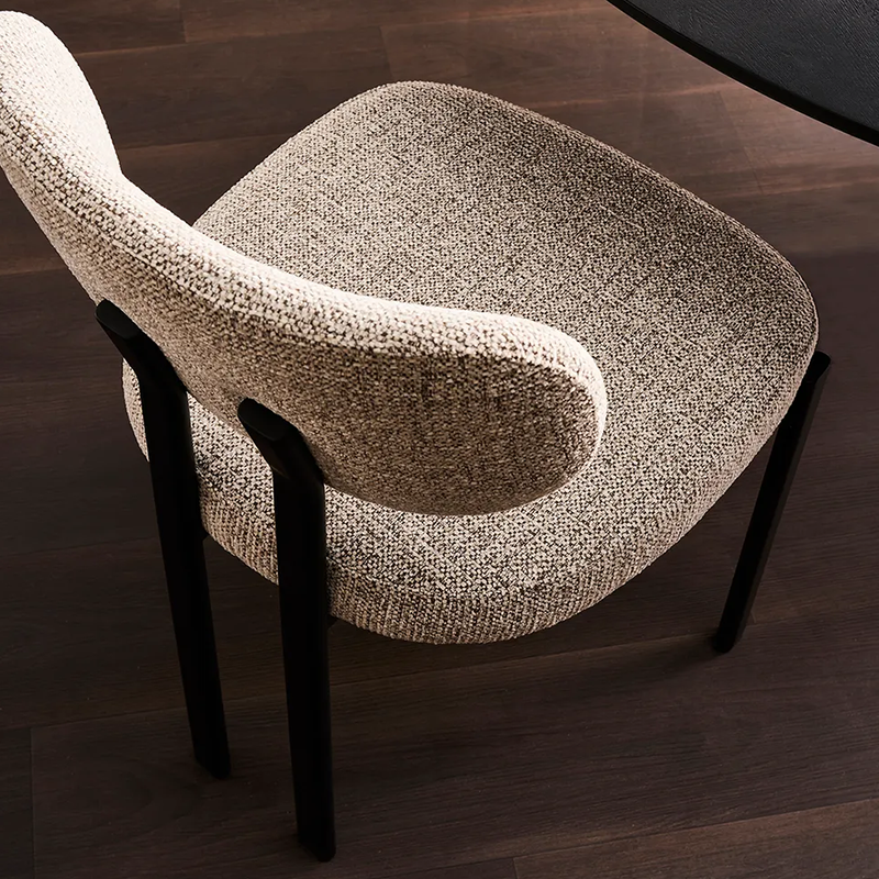 RAGNAR, Upholstered Dining Chair with metal Leg, Curved Back Kitchen Chair