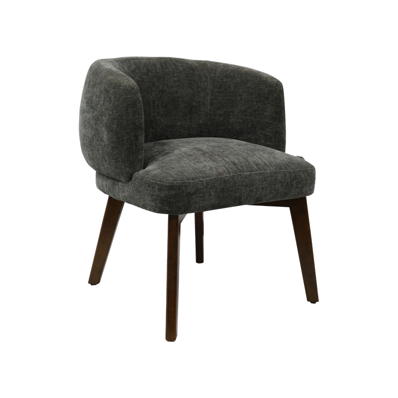 RAY, Upholstery Accent Dining Chair, Crossed Wood Leg, Modern Design Thick Cushion Chair