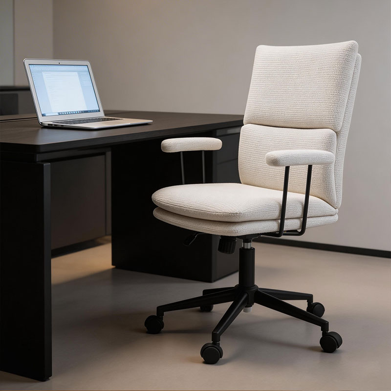RACHEL, Fabric Home Office Chair, Comfortable Seat, Padding Cushion, Stylish Dressing Chair with Wheels