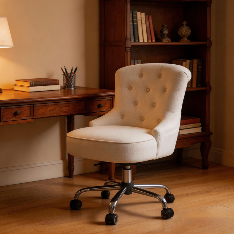 LEVI, Tufted Upholstered Office Chair, Adjustable Height Modern Design
