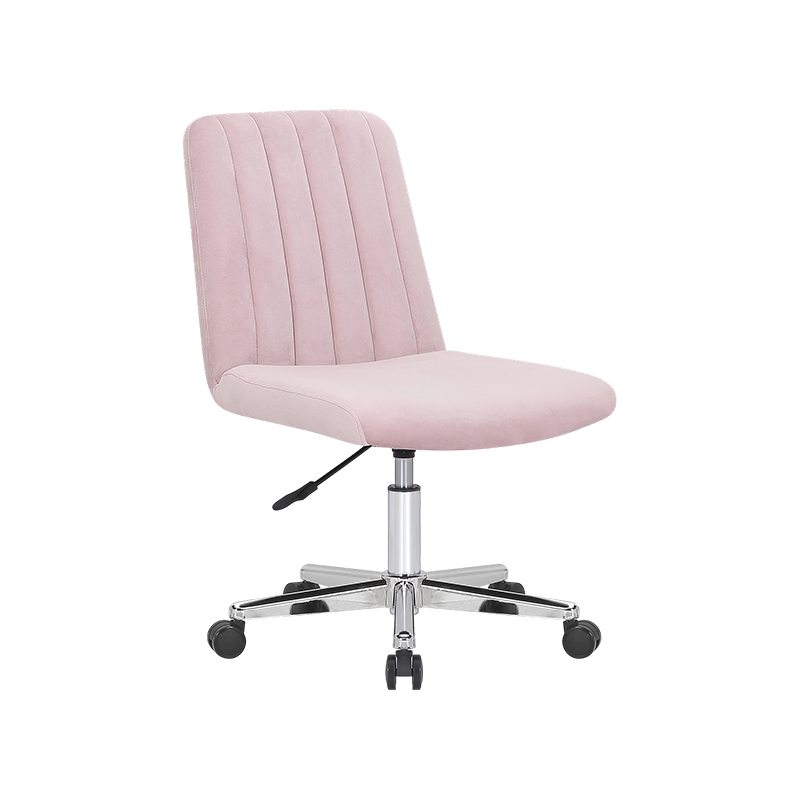 VIOLA, Office Chair, Computer Chair, Dressing Table Chair, Modern Desk Chair with Swivel Wheels, Rotating, Height Adjustable, Pink Fabric Chair
