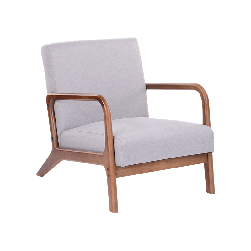 SOTO, Accent Chair with Wood Armrest, Fabric Armchair, Single Sofa