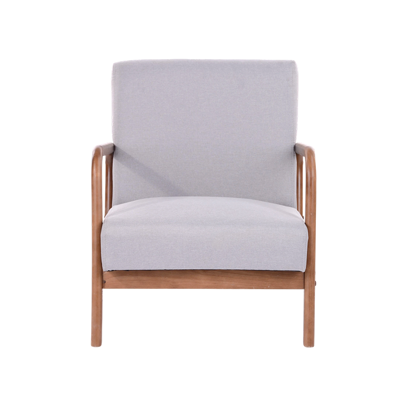 SOTO, Accent Chair with Wood Armrest, Fabric Armchair, Single Sofa