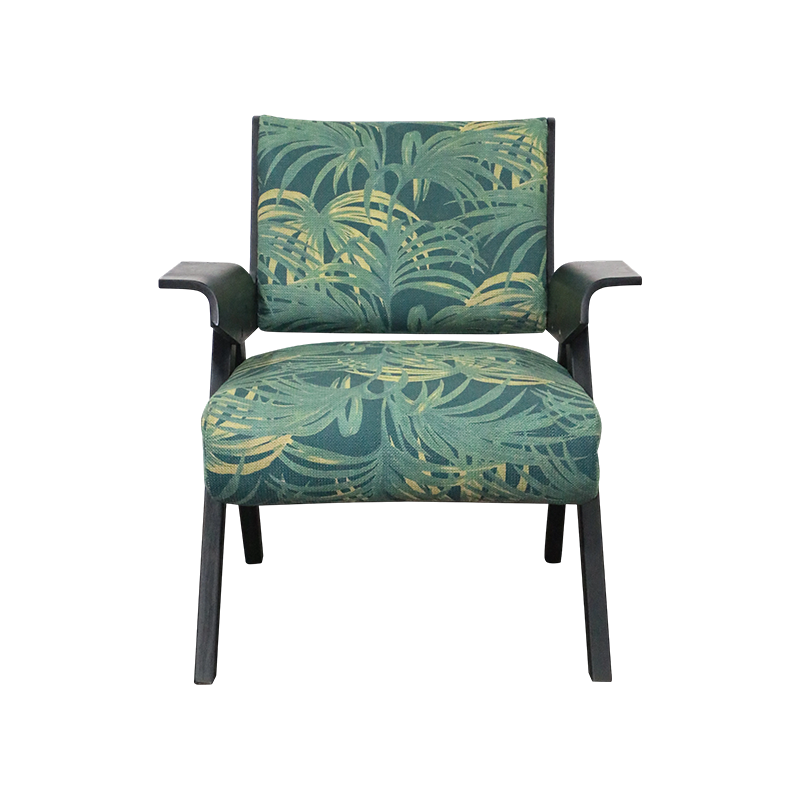 CARINA, Accent Chair Rubber wood fabric Armchair, Stylish Leisure Chair