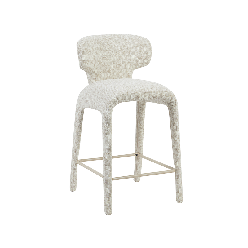NOVA Full-Back Upholstered Bar Stool with Footrest