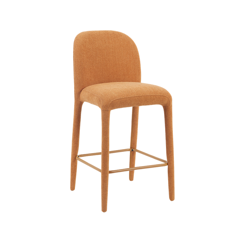 AURE Fully Upholstered Bar Stool with Footrest