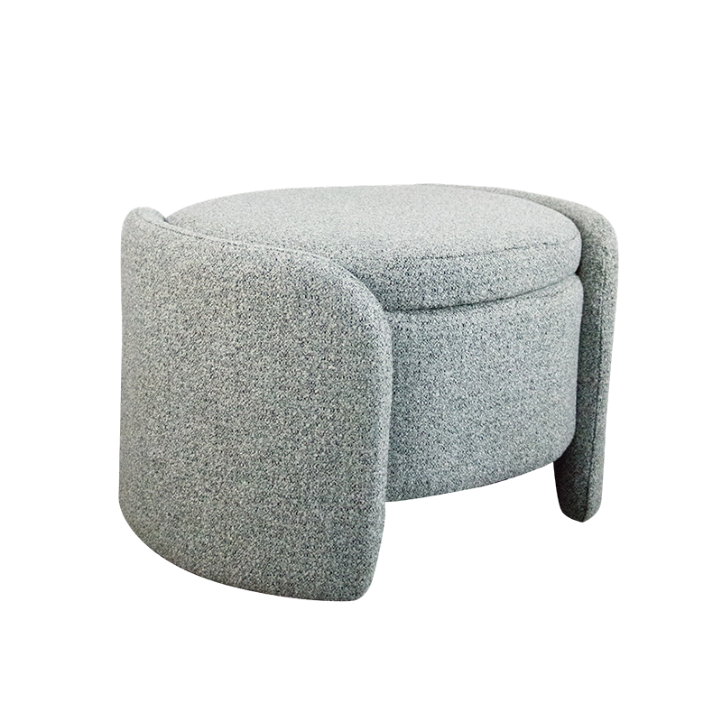 MANNI-A Bouclé Storage Ottoman