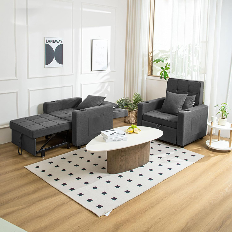BELLE Pull-Out Sofa Bed with Cupholders