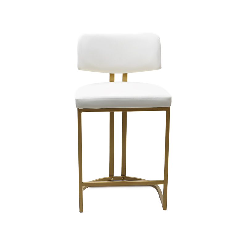AIYANA Modern Bar Stool with Upholstered Seat and Gold Metal Frame