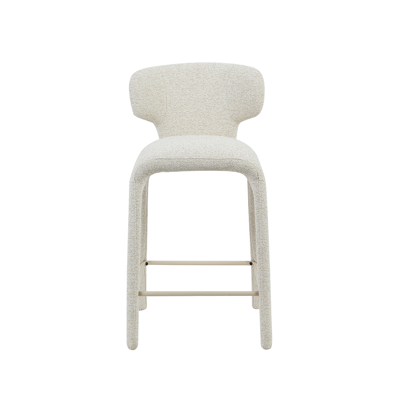 NOVA Full-Back Upholstered Bar Stool with Footrest
