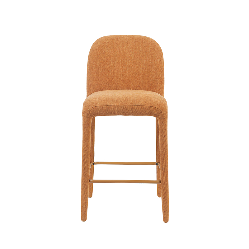 AURE Fully Upholstered Bar Stool with Footrest